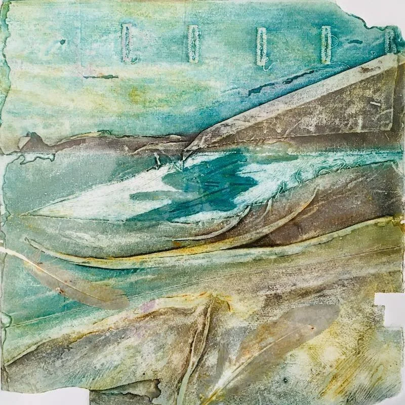 Celtic Coast | Seascape Art Print created using the collagraph printmaking medium.