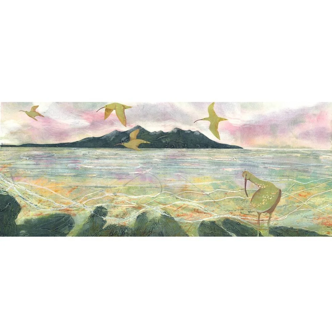 Curlews On Singing Sands | Scottish Seascape Art Print