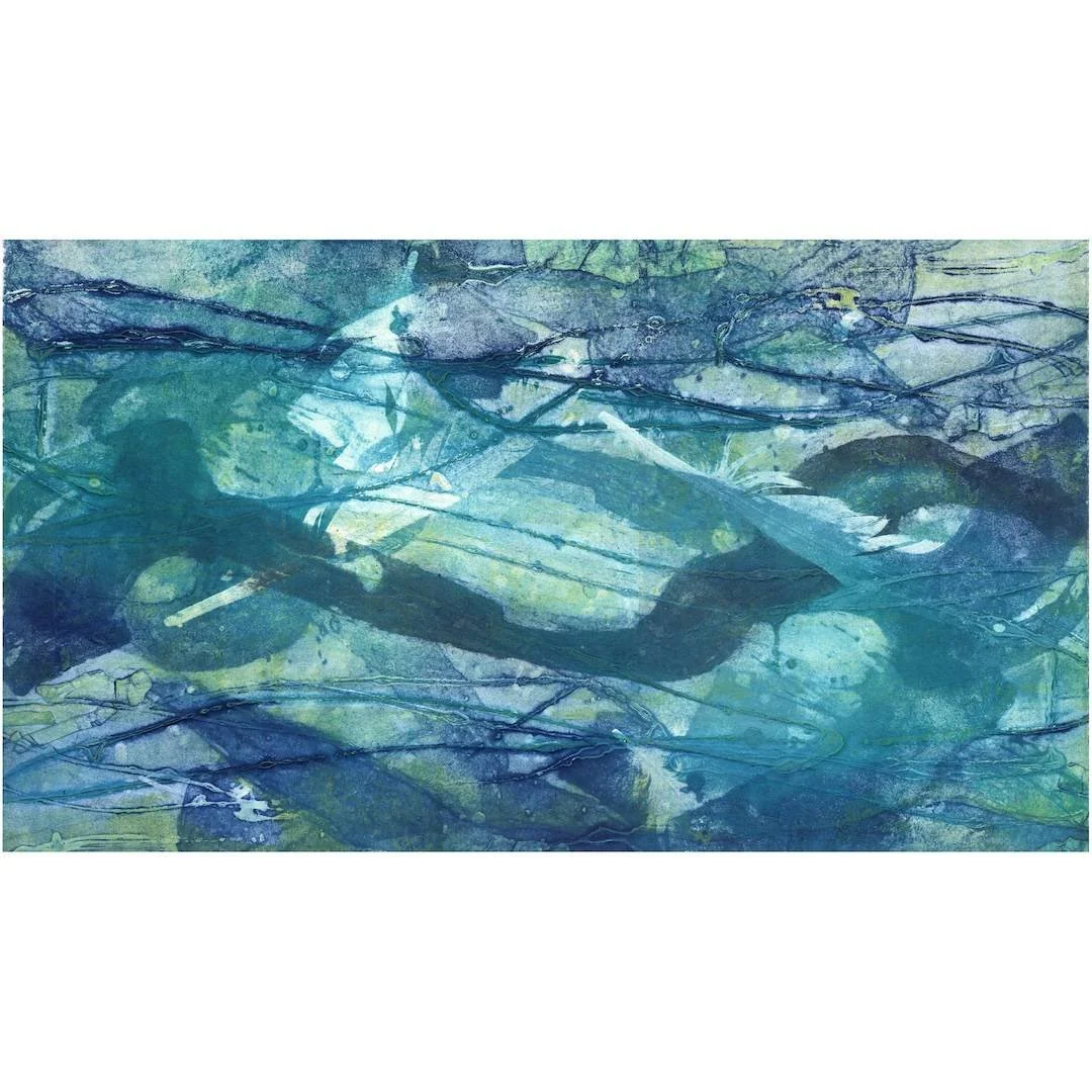 Running Water | Collagraph Landscape Art Print