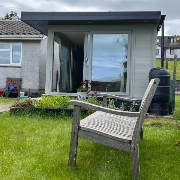 Front of Sithean Studiofrom the garden in Rothesay Isle of Bute