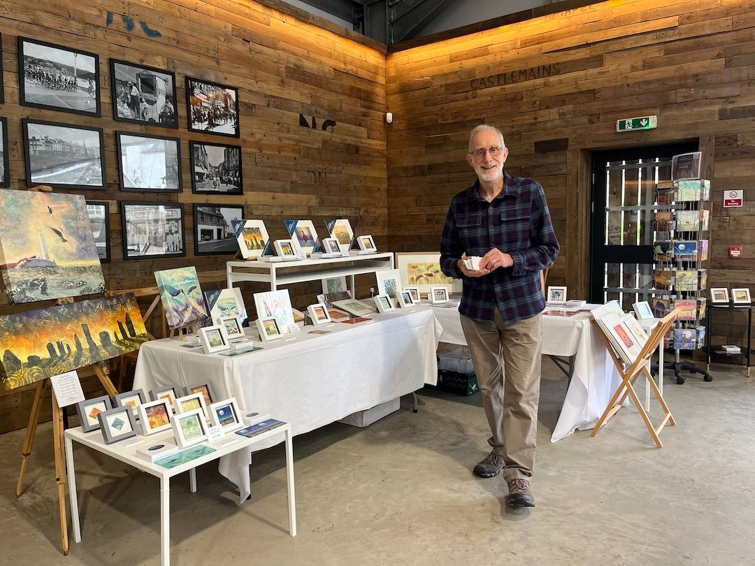 all set up and ready for the day with the help of chris