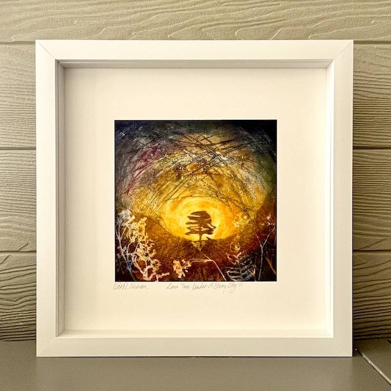 Northumberland Affordable Art Print | Lone Tree Under A Starry Sky III