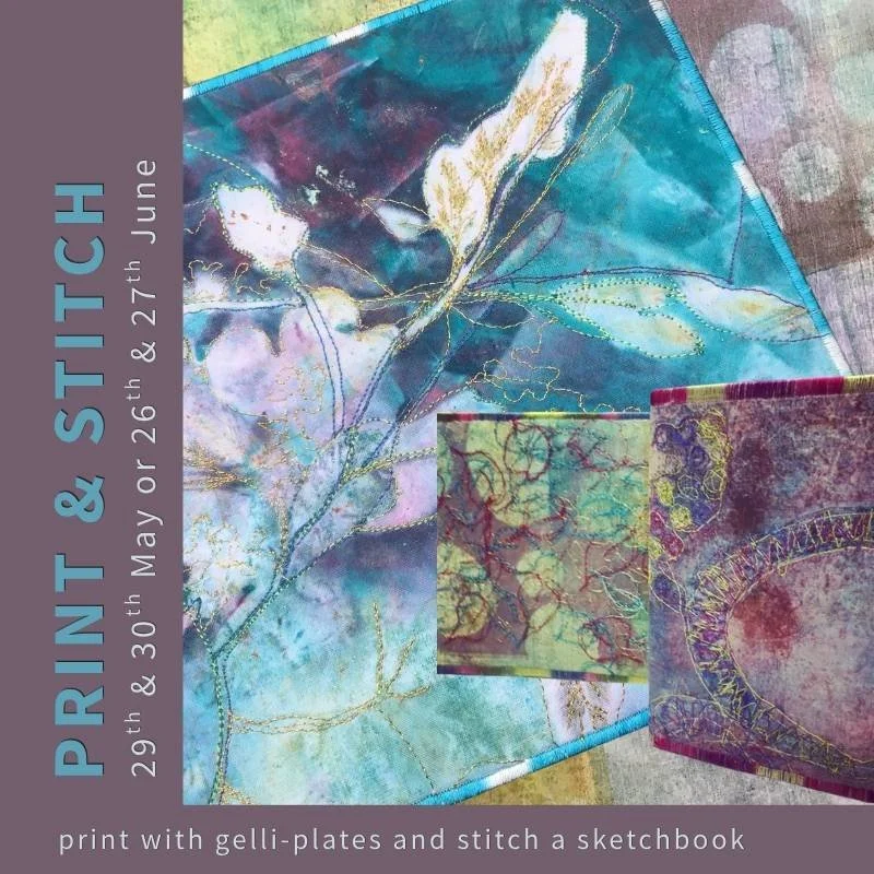 Print & Stitch | Gelli-plate Printing & Embroidery, Isle of Bute