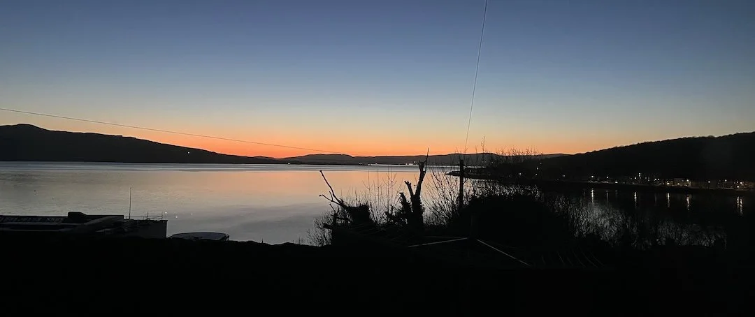 View from Carol Nunan's house at dawn over Rothesay Bay