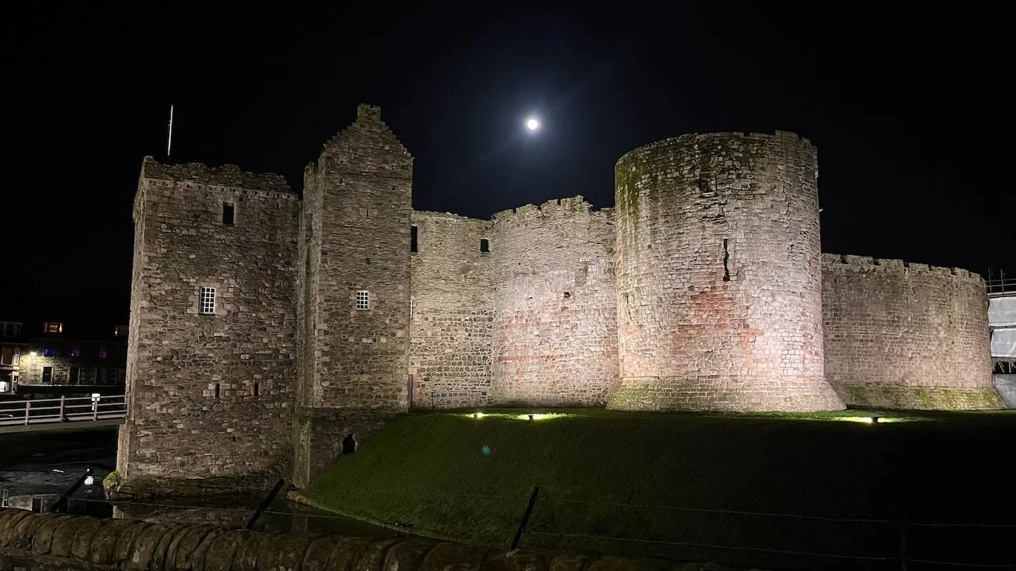 Isle of Bute - Rothesay Castle at night