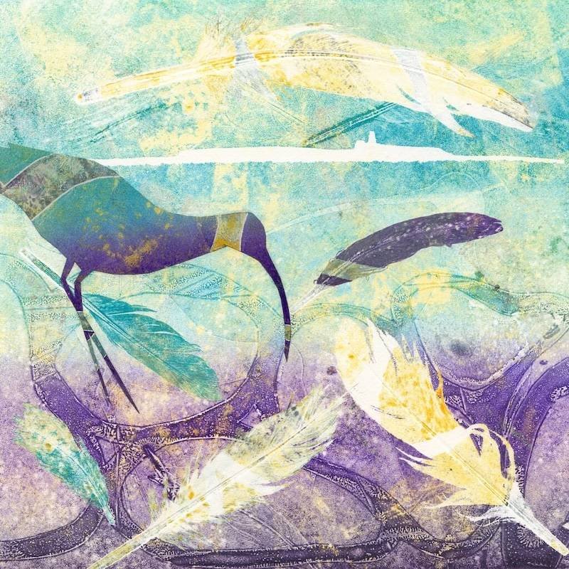 Scottish Affordable Art Print | Nesting In The Breeze II | Curlews On Scotland's Coast