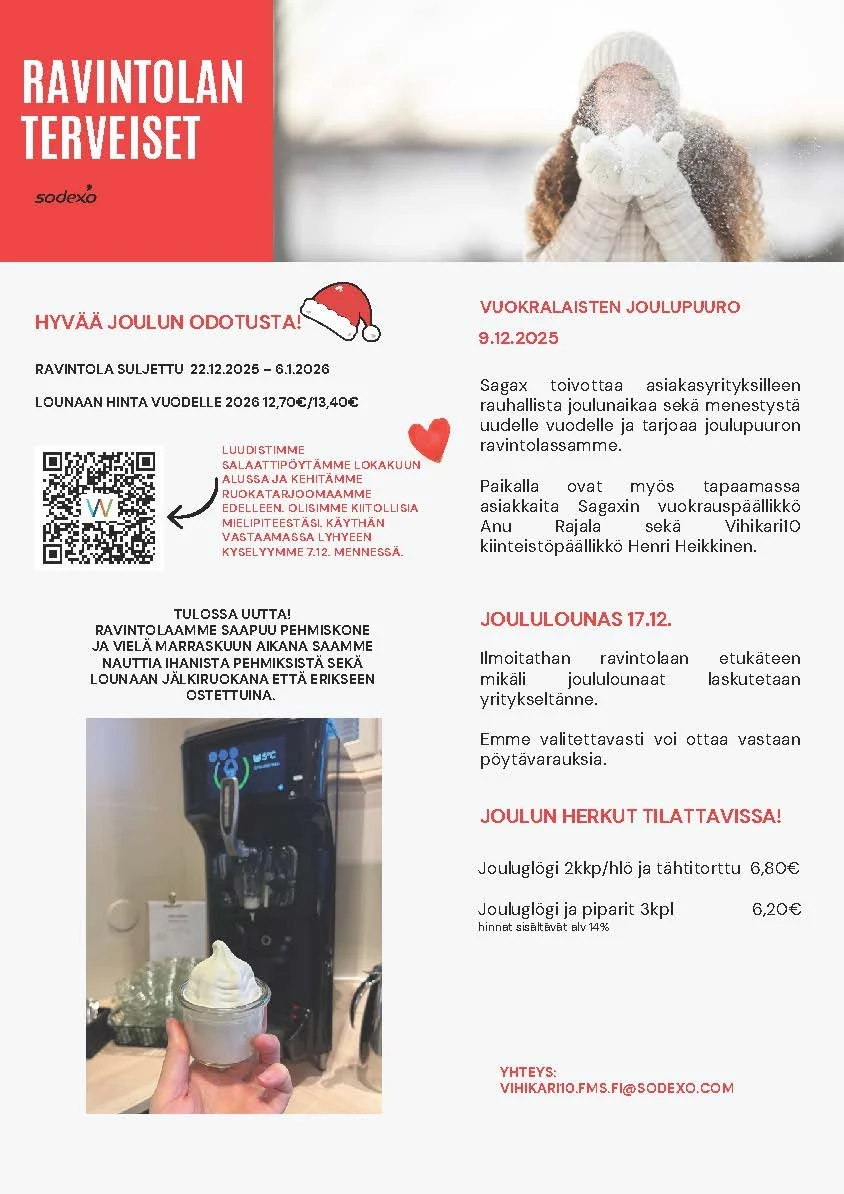 Ravintola Vihikari tiedottaa