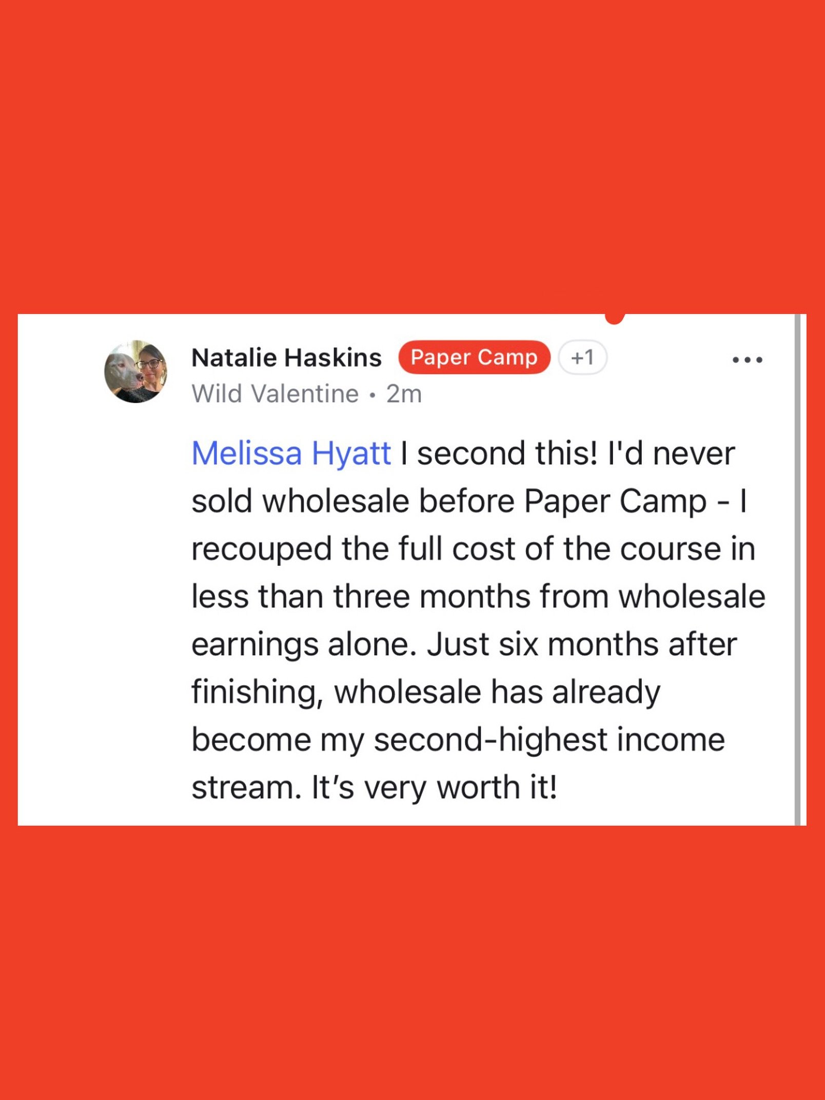 Paper camp alum @wild_valentine shared this today! 

&ldquo;I&lsquo;d never sold wholesale before Paper Camp - I recouped the full cost of the course in less than three months from wholesale earnings alone. Just six months after finishing, wholesale 