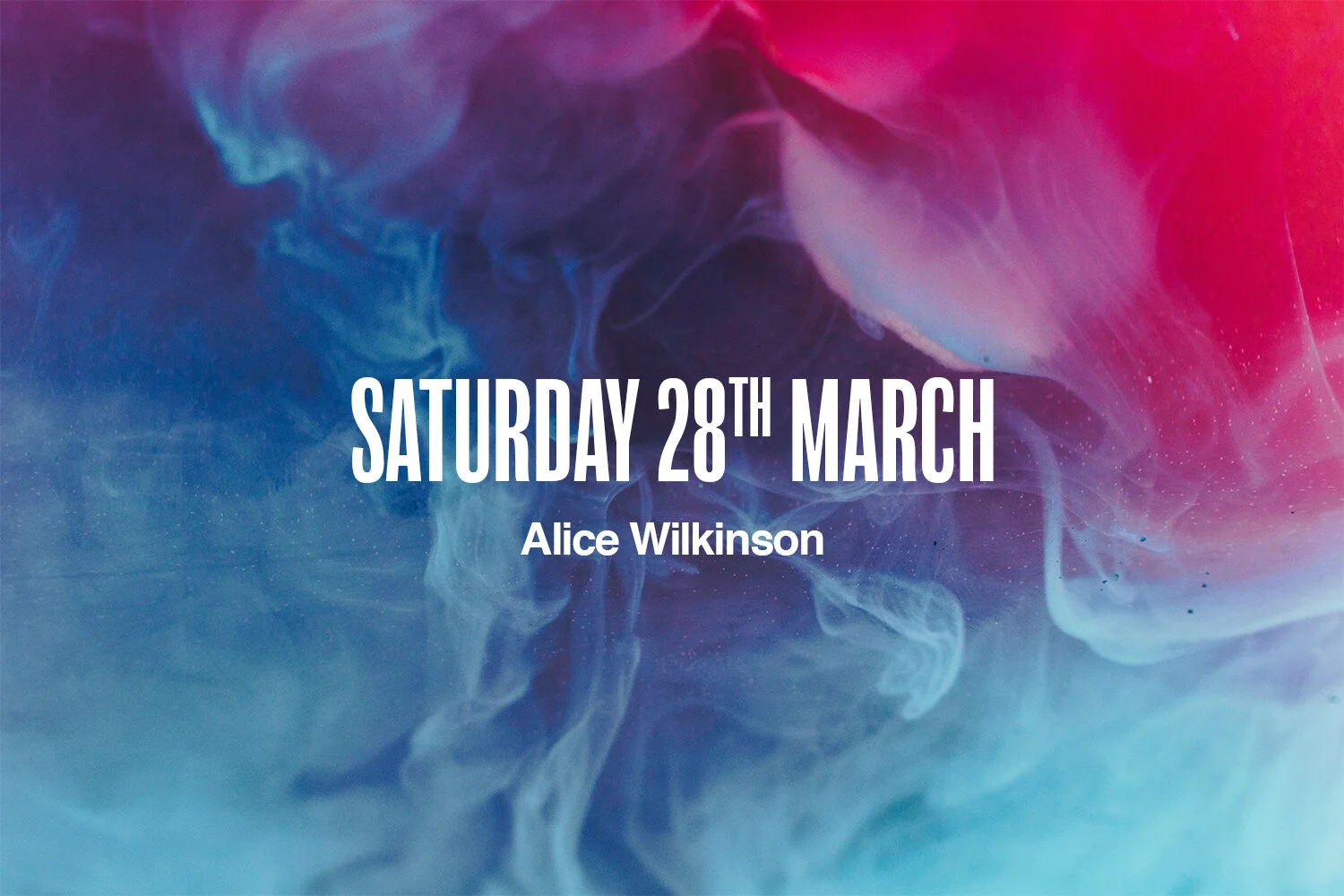 Saturday 28th March | Alice Wilkinson