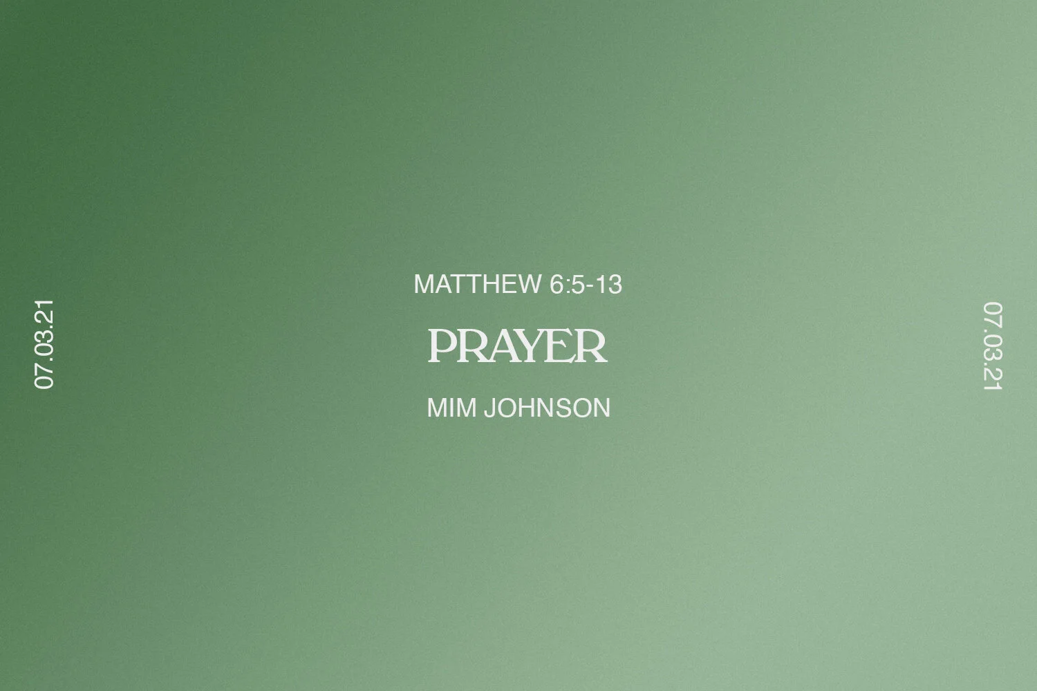 Sunday 7th March 2021 - Mim Johnson - Prayer (Matthew 6:5-13) episode artwork