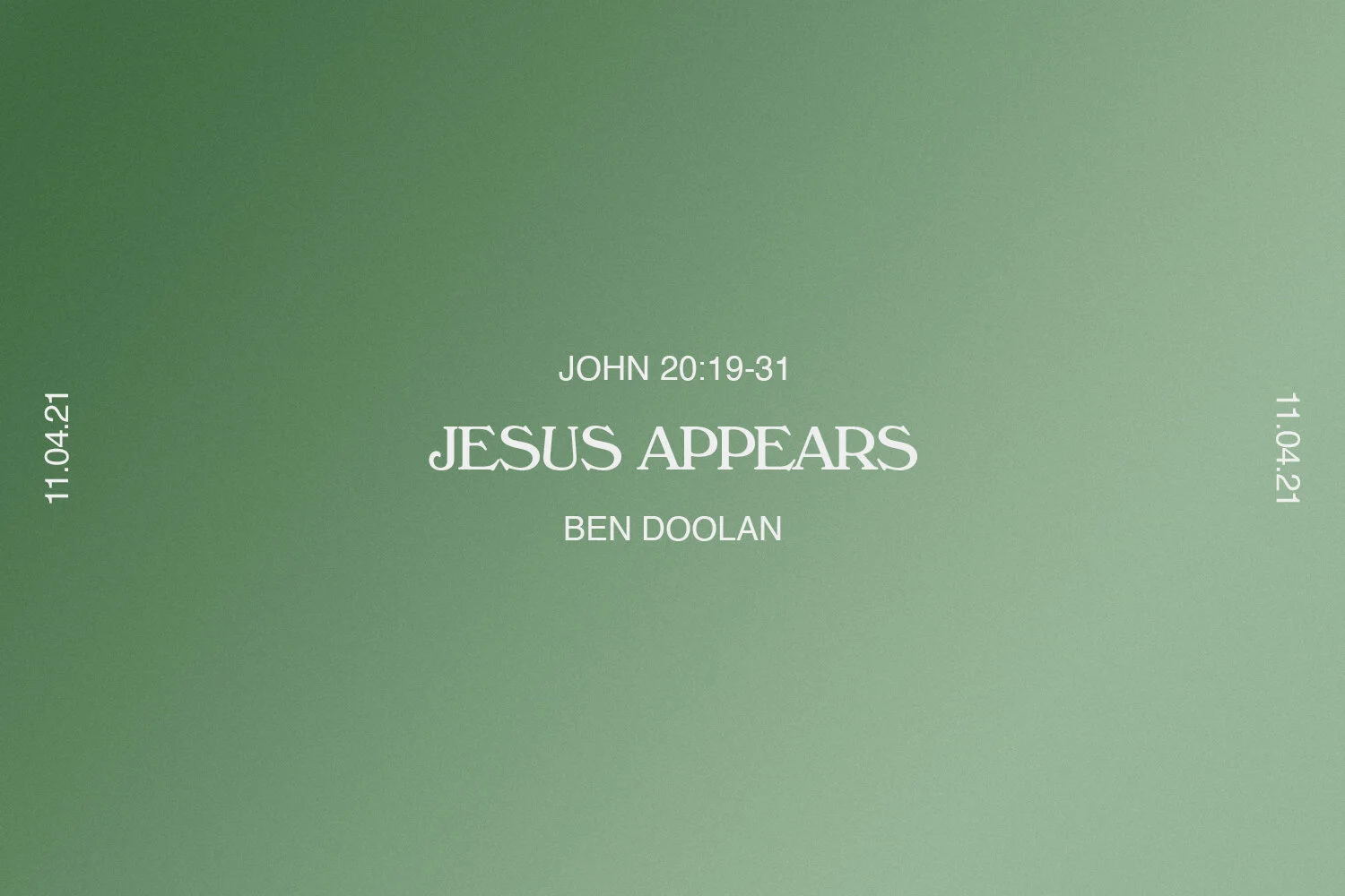 Sunday 11th April 2021 - Ben Doolan - Jesus Appears (John 20:19-31) episode artwork