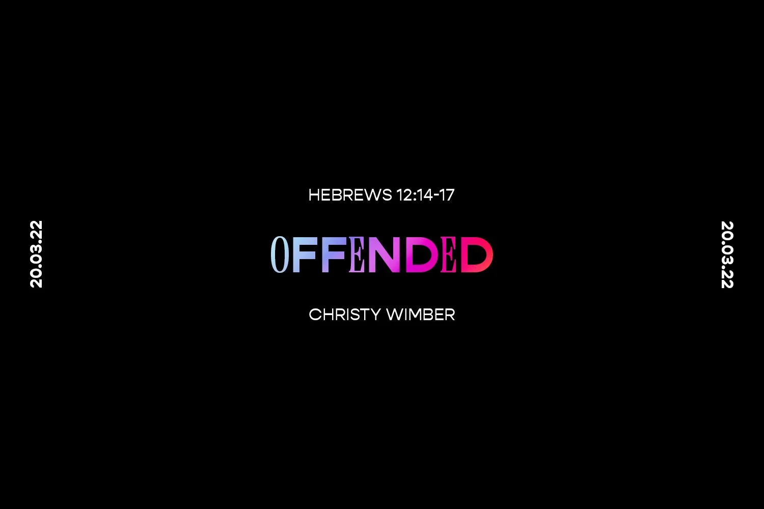 Sunday 20th March 2022 - Christy Wimber - Offended (Hebrews 12:14-17) episode artwork