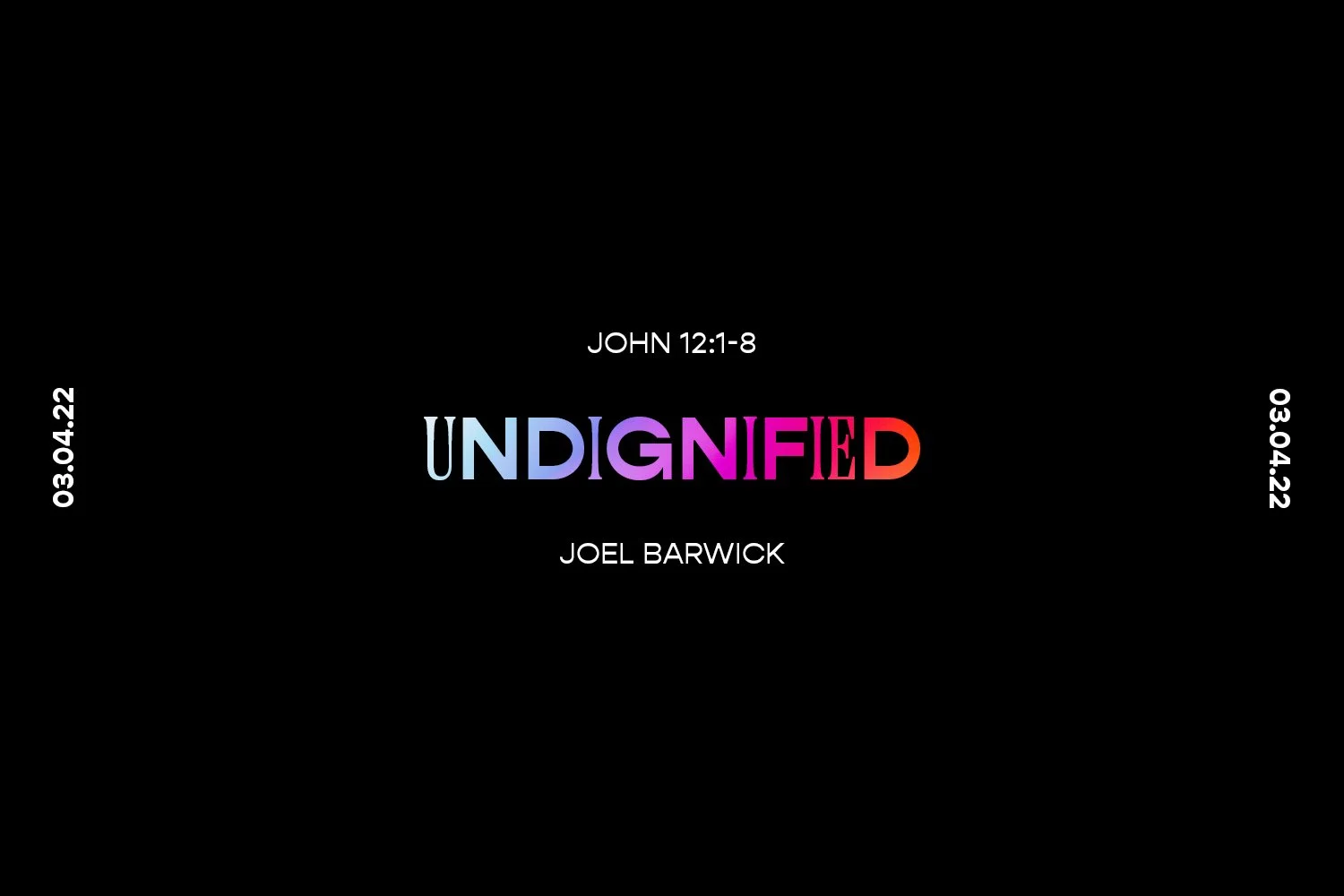 Sunday 3rd April 2022 - Joel Barwick - Undignified (John 12:1-8) episode artwork