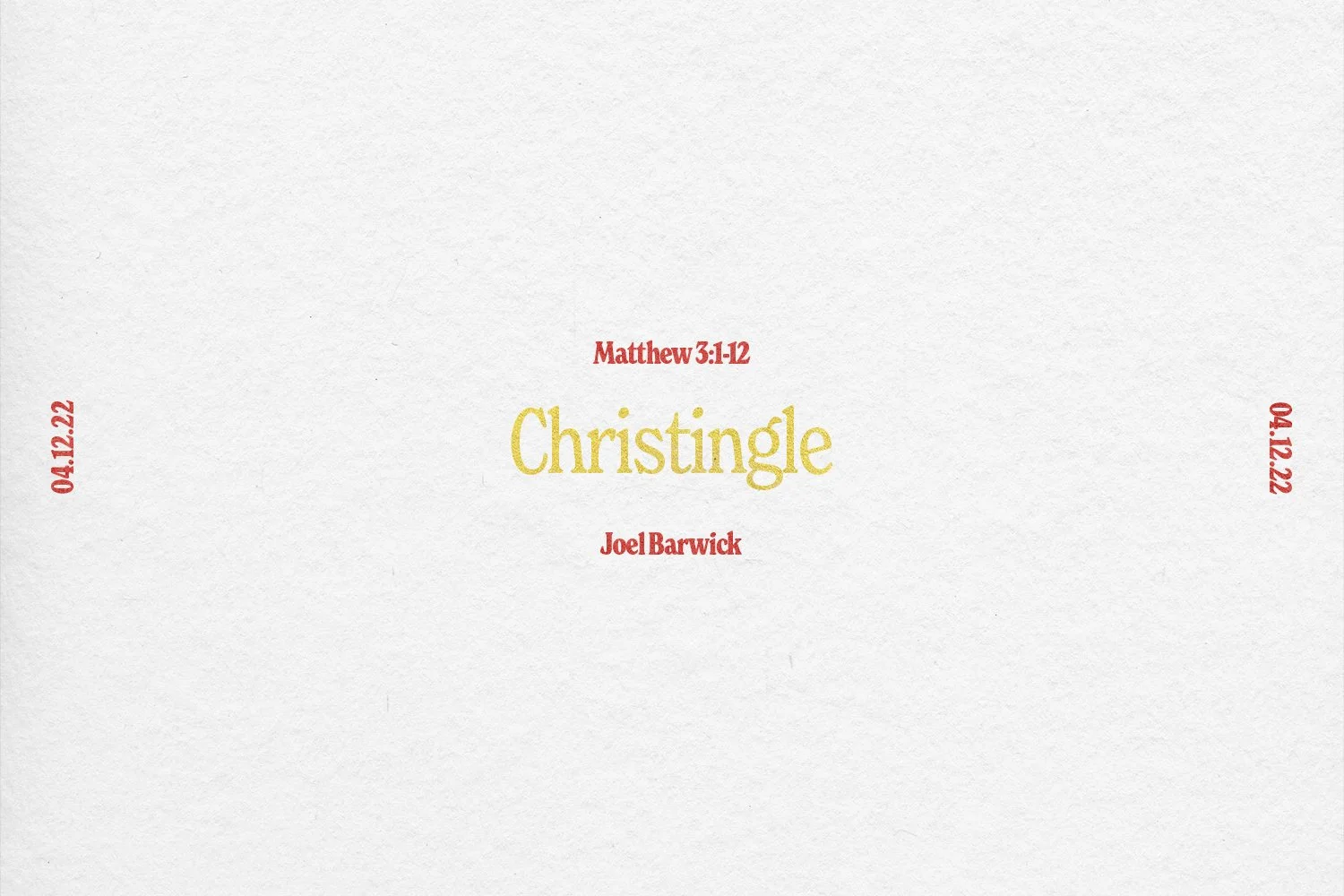Sunday 4th December 2022 - Joel Barwick - Christingle (Matthew 3:1-12) episode artwork