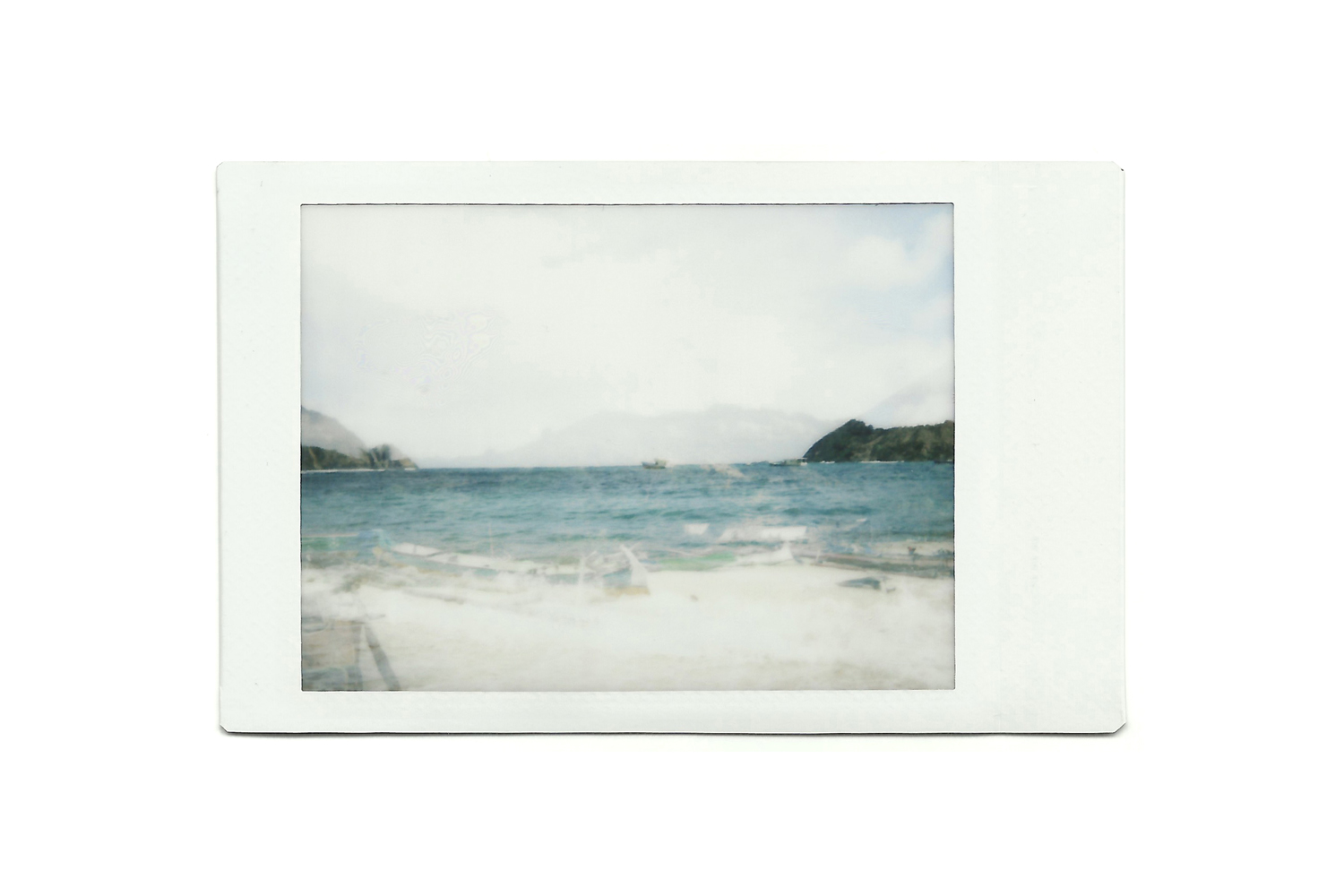  Barcas y playa. Lombok. Fuji Instax mini 