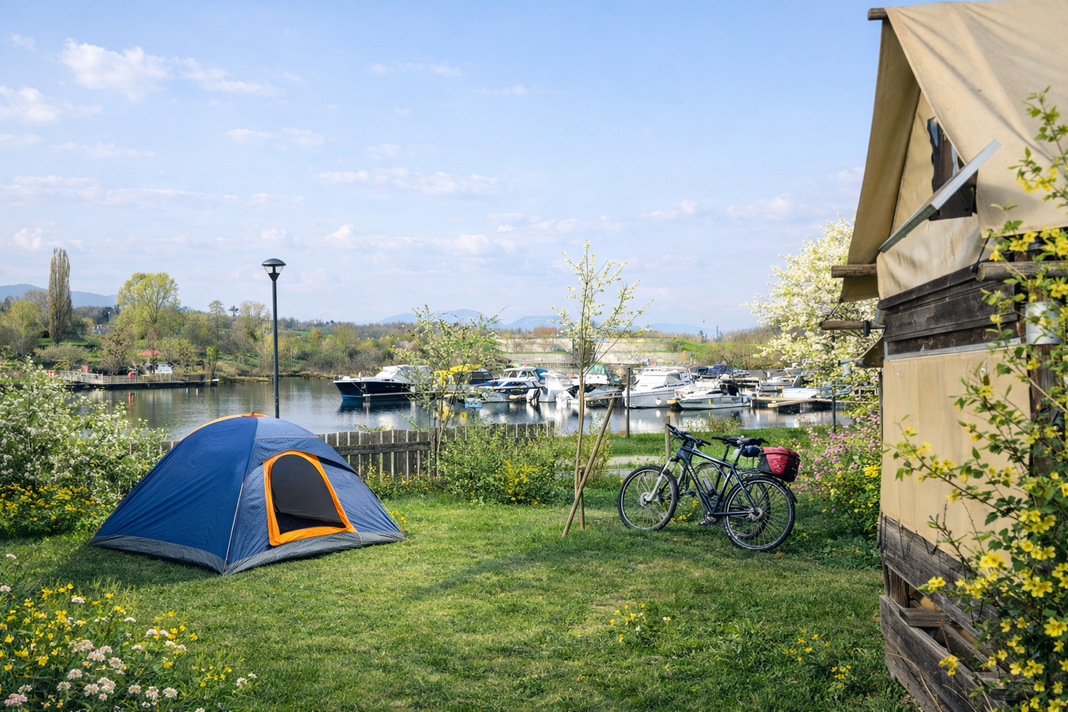 Camping au bord du lac au printemps.png