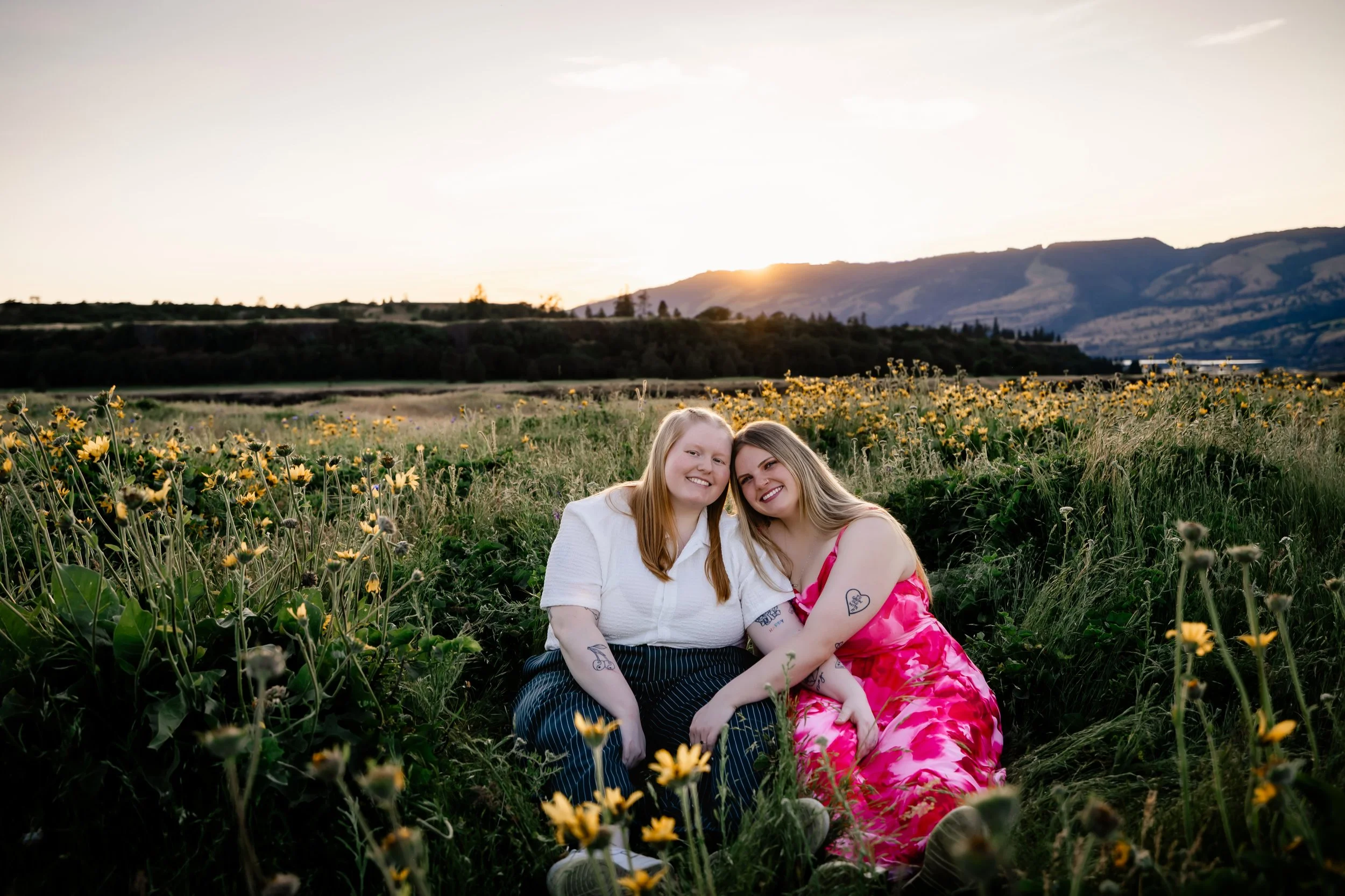 Wildflower Engagement Photos in the Columbia River Gorge | Maddie + Peyton