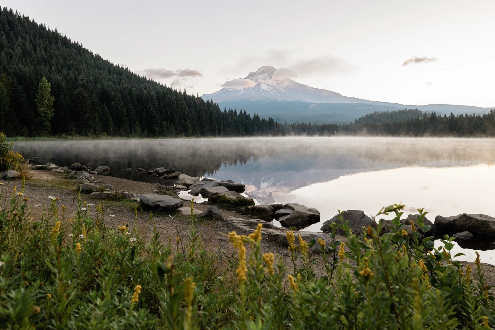 TrilliumLake-Proposal-Sunrise-PinkClouds-MtHood-Studio623Photography-SandyOregon-3.jpg