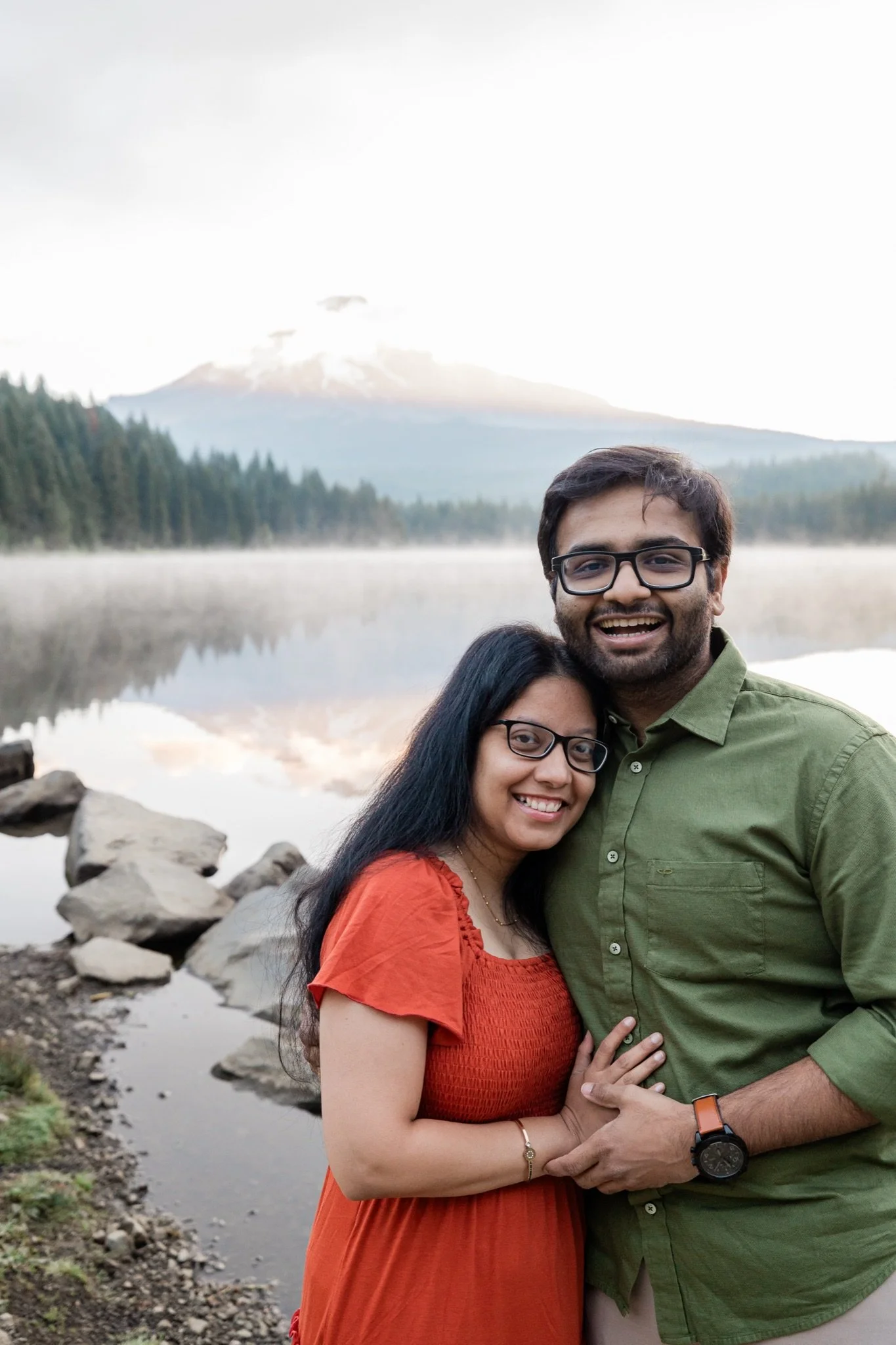 TrilliumLake-Proposal-Sunrise-PinkClouds-MtHood-Studio623Photography-SandyOregon-7.jpg