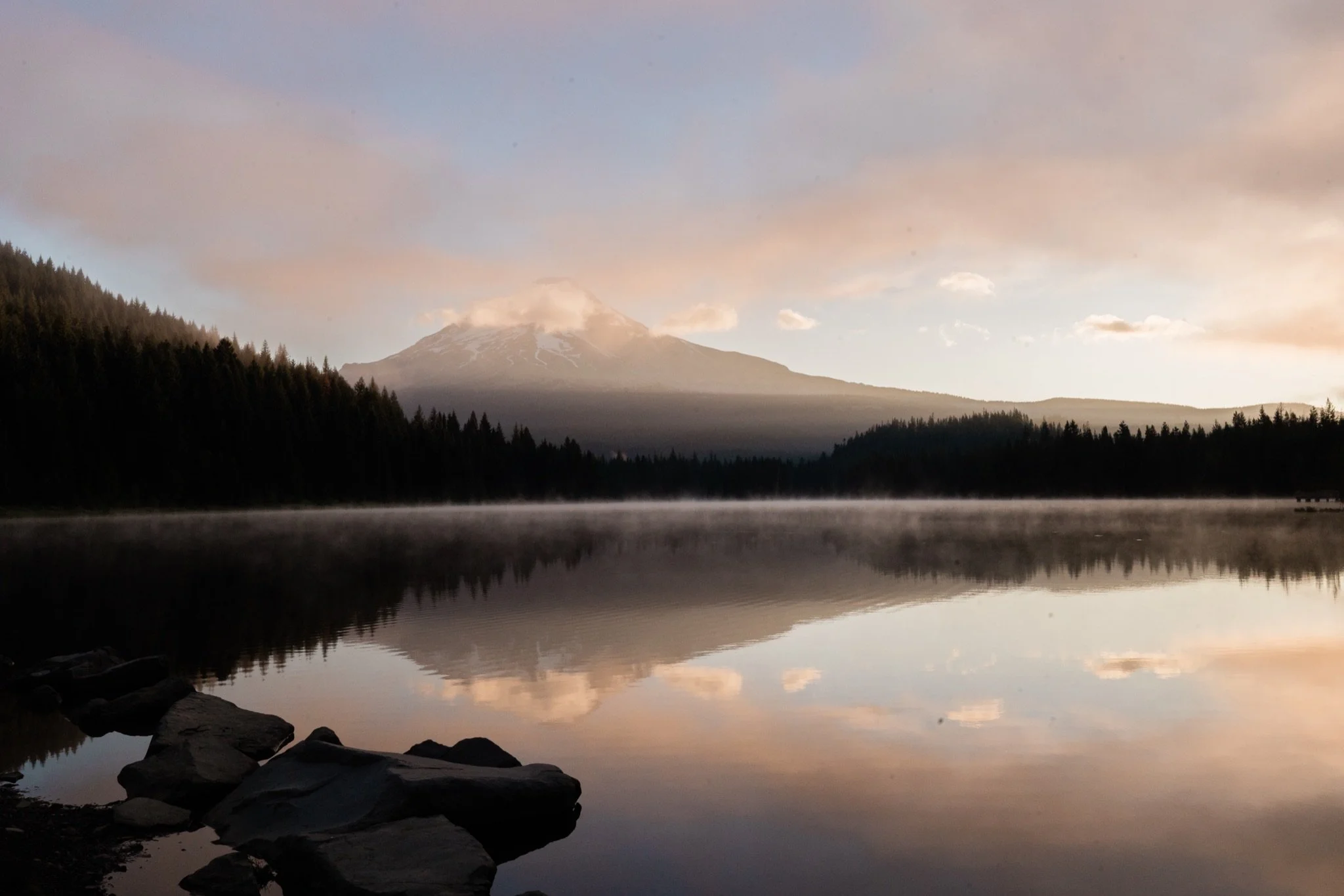 TrilliumLake-Proposal-Sunrise-PinkClouds-MtHood-Studio623Photography-SandyOregon-47.jpg