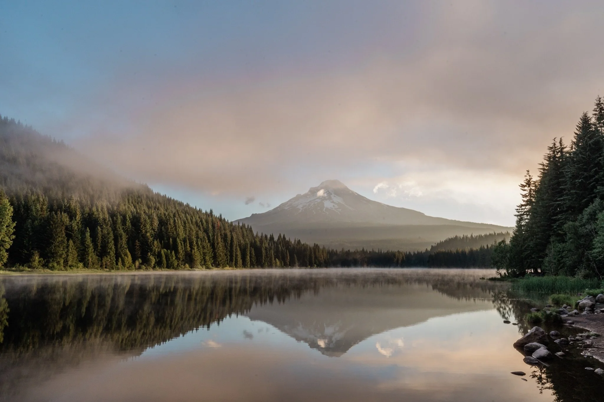 TrilliumLake-Proposal-Sunrise-PinkClouds-MtHood-Studio623Photography-SandyOregon-49.jpg