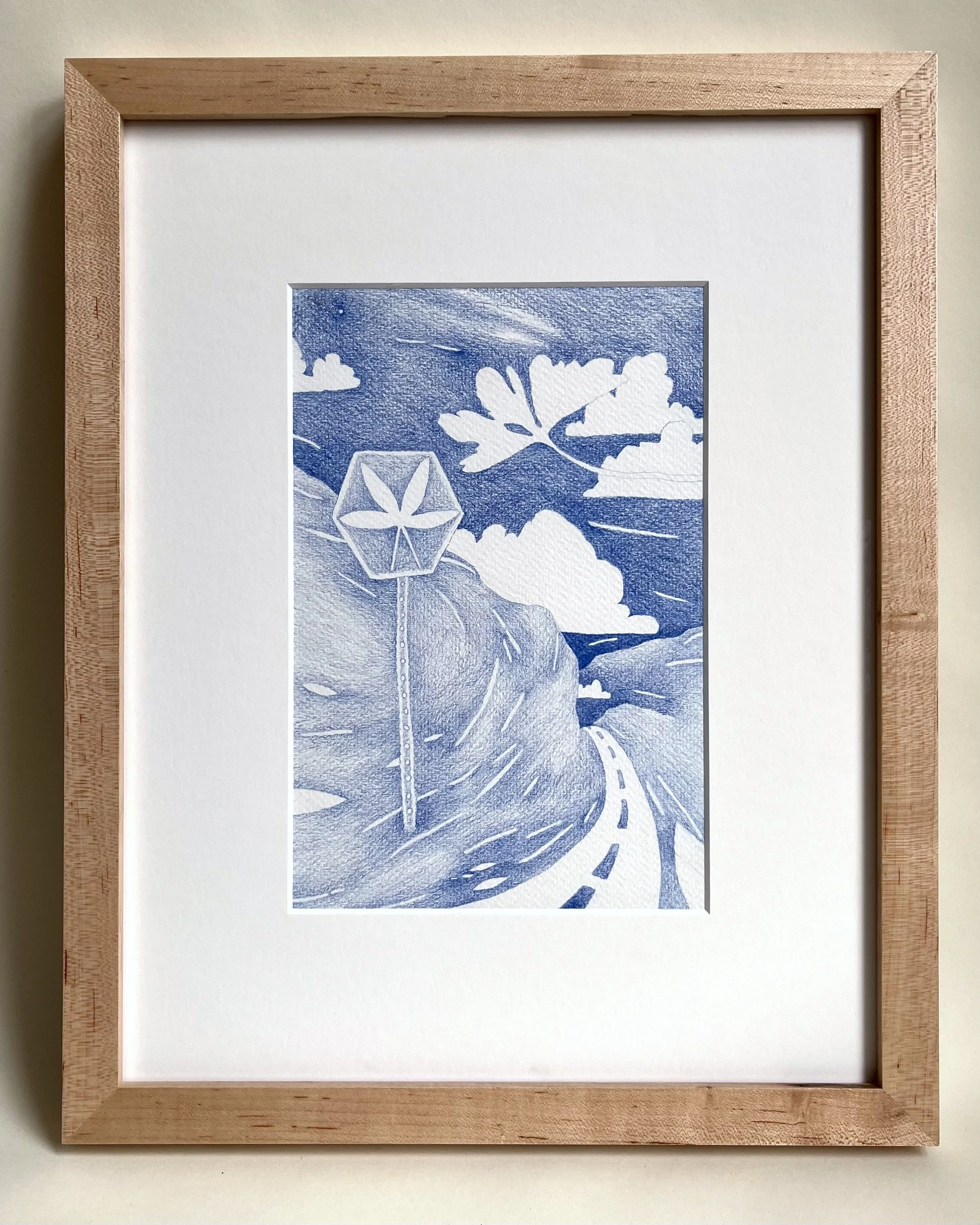 Road Warning Heading Downstate, blue (Big Cry In The Sky)