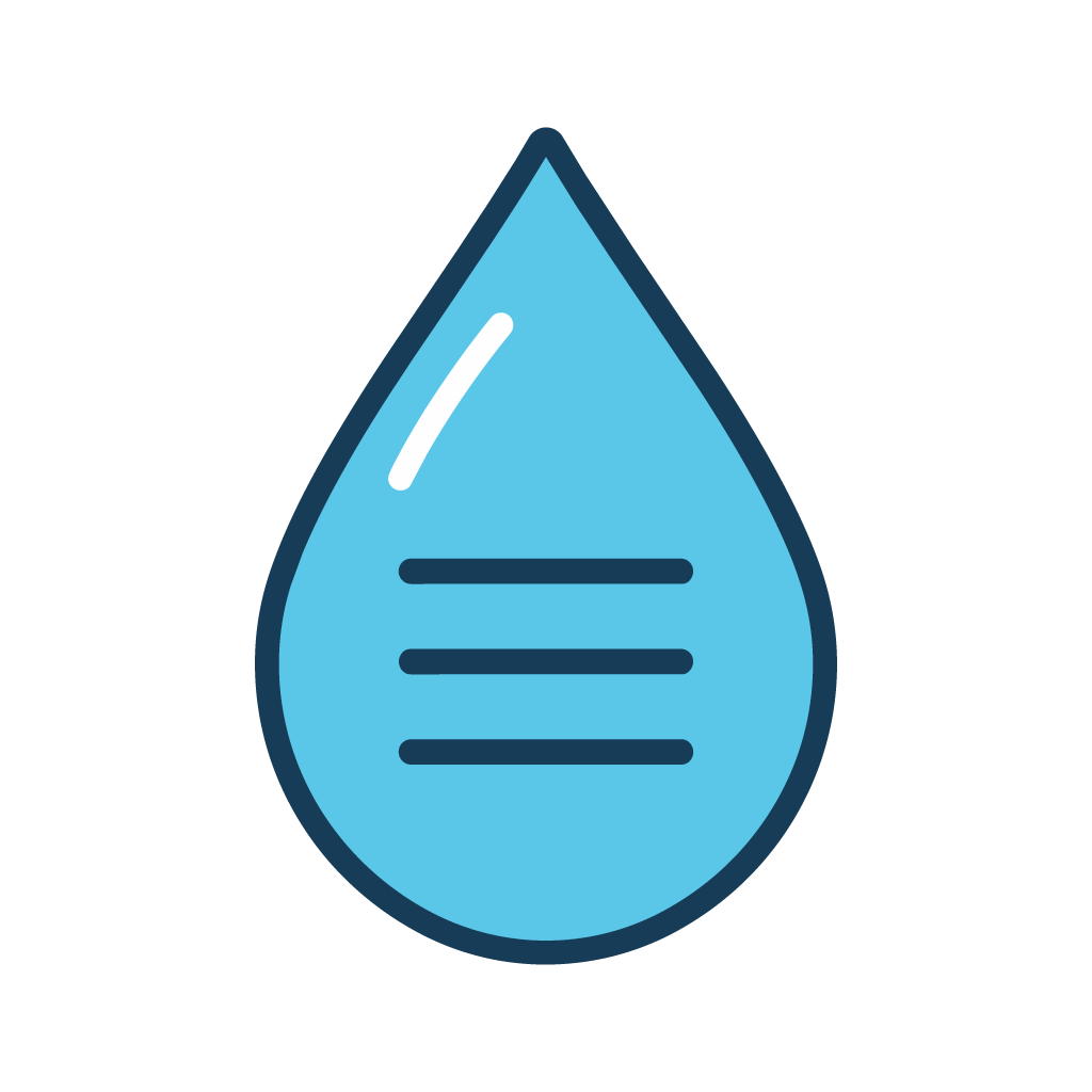 Water droplet with lines