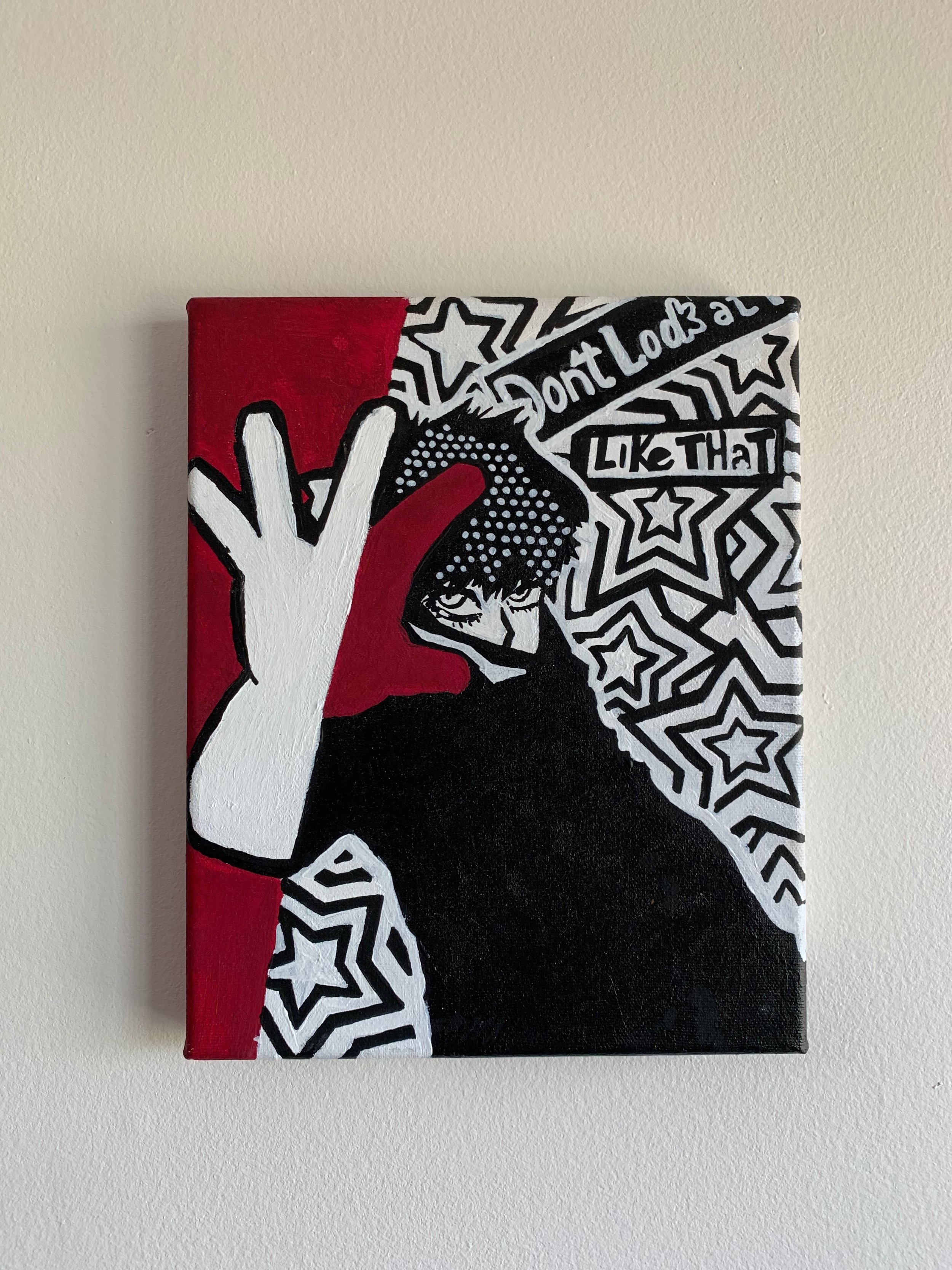 Don’t Look at Me Like that.8“ x 10” - mixed media on canvas