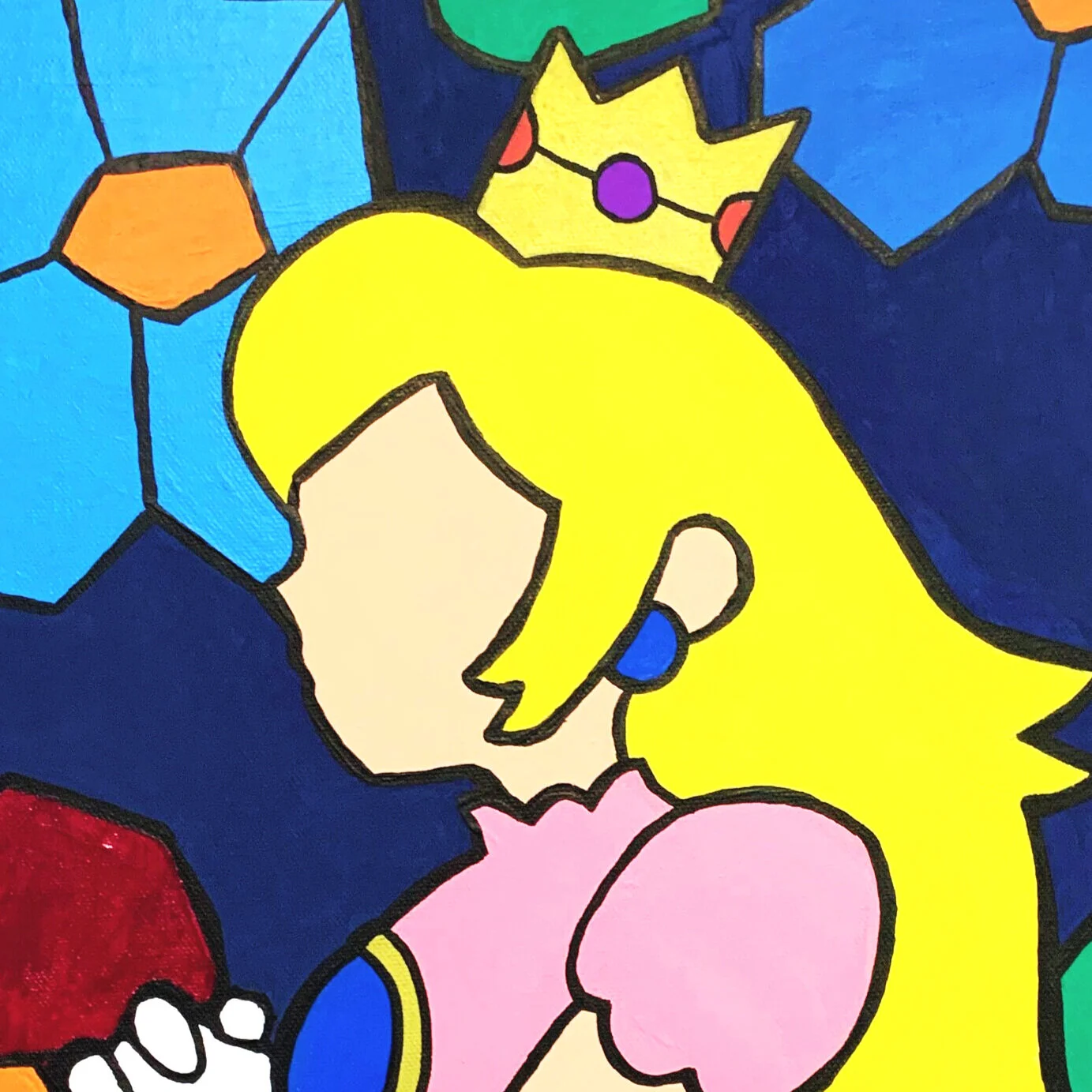 Super Mario Bros. - Princess Peach ‘s Castle Window Painting - Joshua Miller Piece