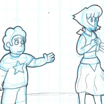Steven Universe - Steven and Lapis - Fan Art - Ink Sketch