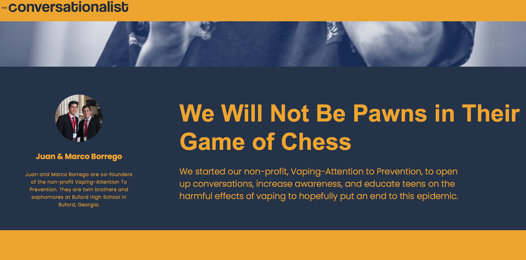 We will not be pawns in their game of chess