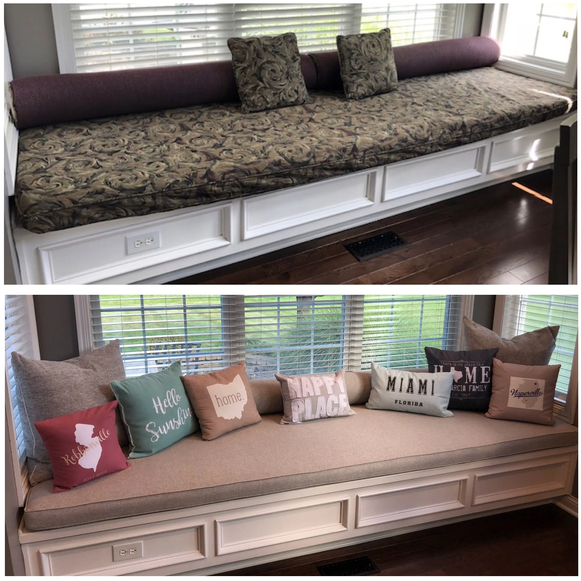 Window Seat Cushion (Before and After)