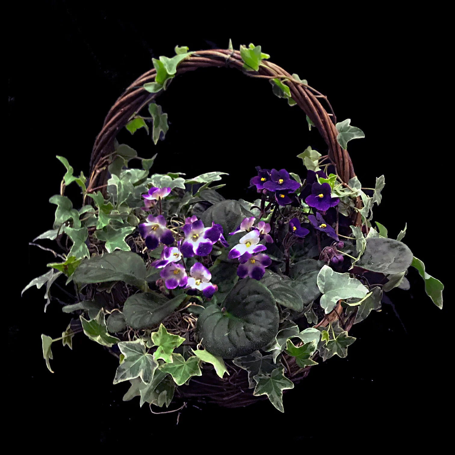 Seasonal Bloom and Ivy Basket