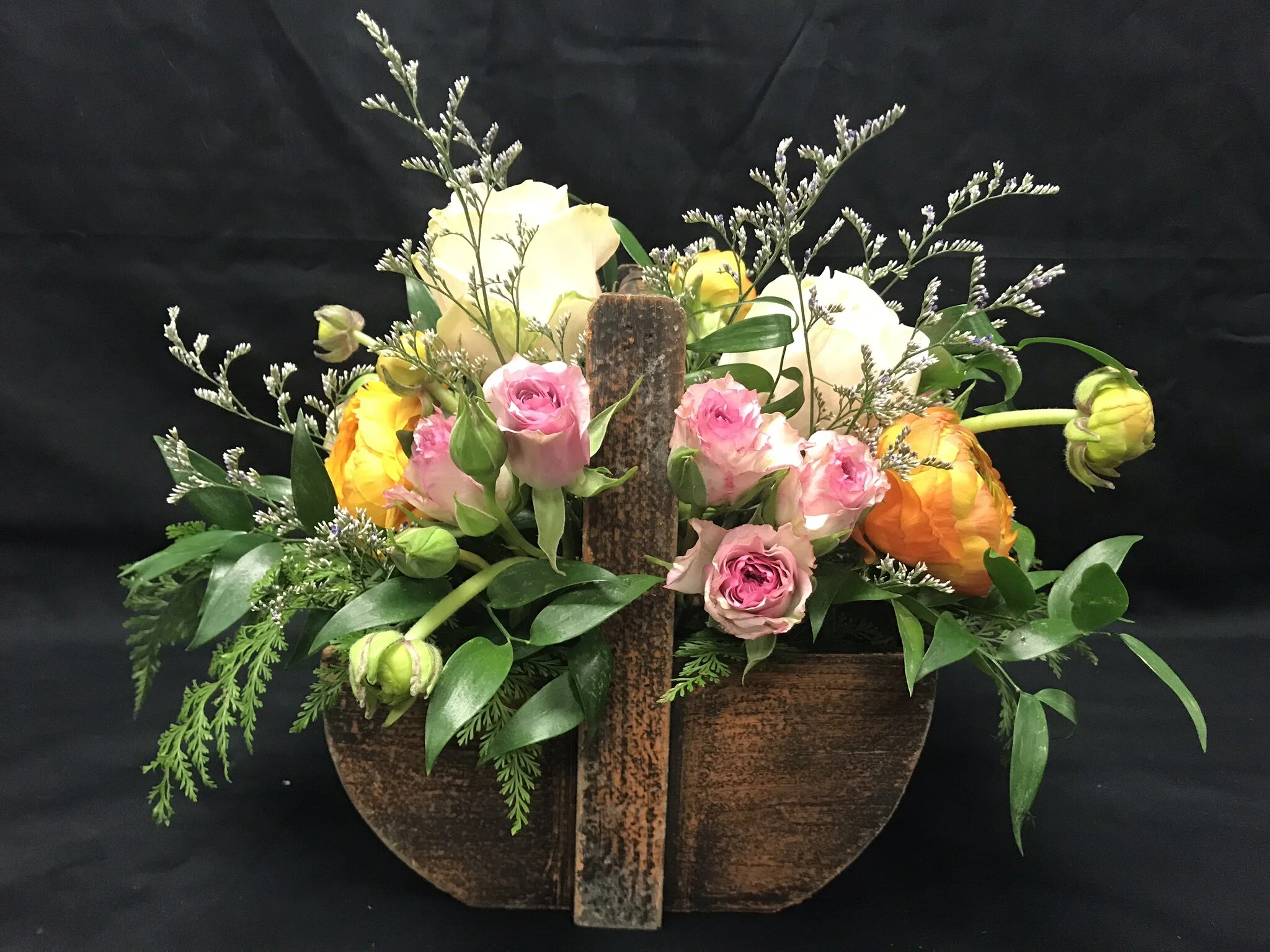 Pretty Pastel Spring Flower Basket