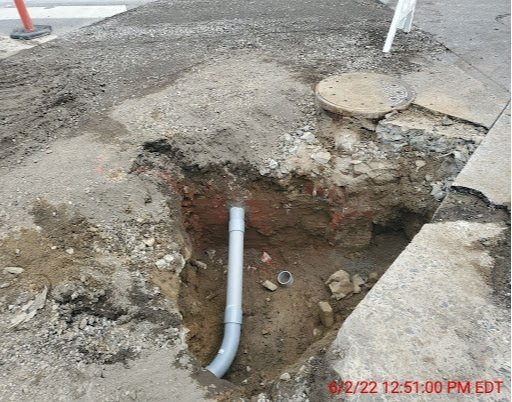  Communications conduits and drainage are installed in Main Street to the town’s existing systems to connect services to the library 