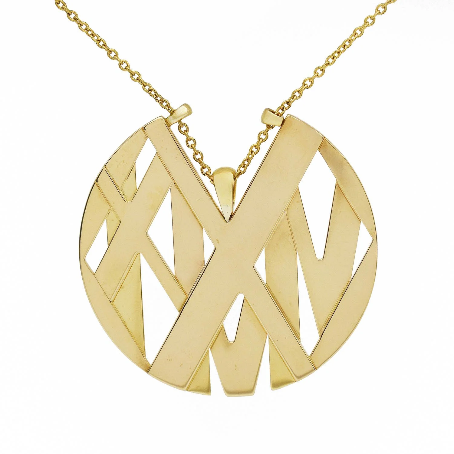 Tiffany & Co. Atlas Large Disc Necklace Gold