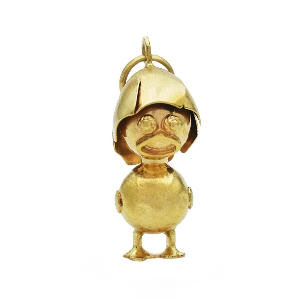 Baby Bird Chick Pendant Gold