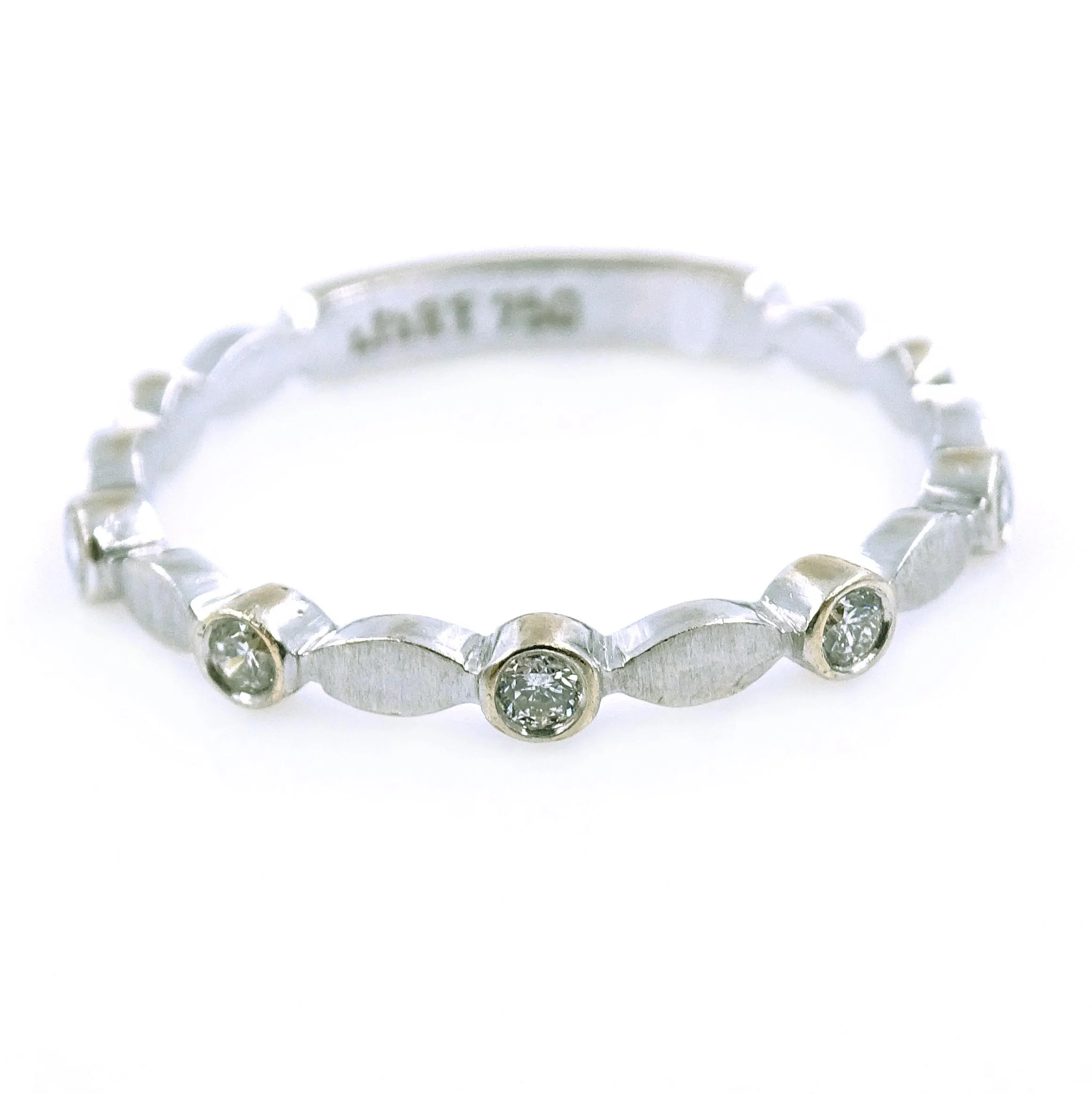 Diamond Stacking Ring Band White Gold