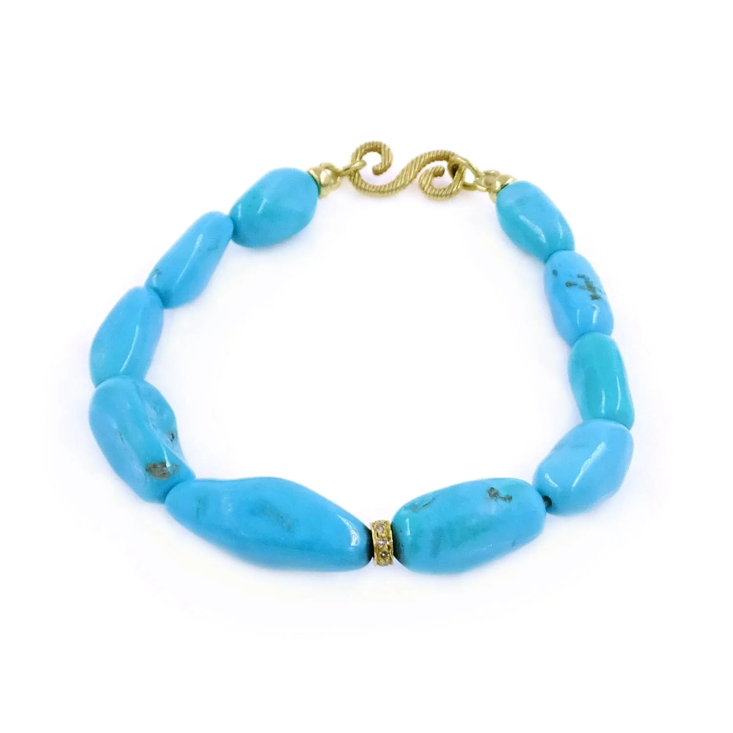 Sleeping Beauty Turquoise Gold Bracelet