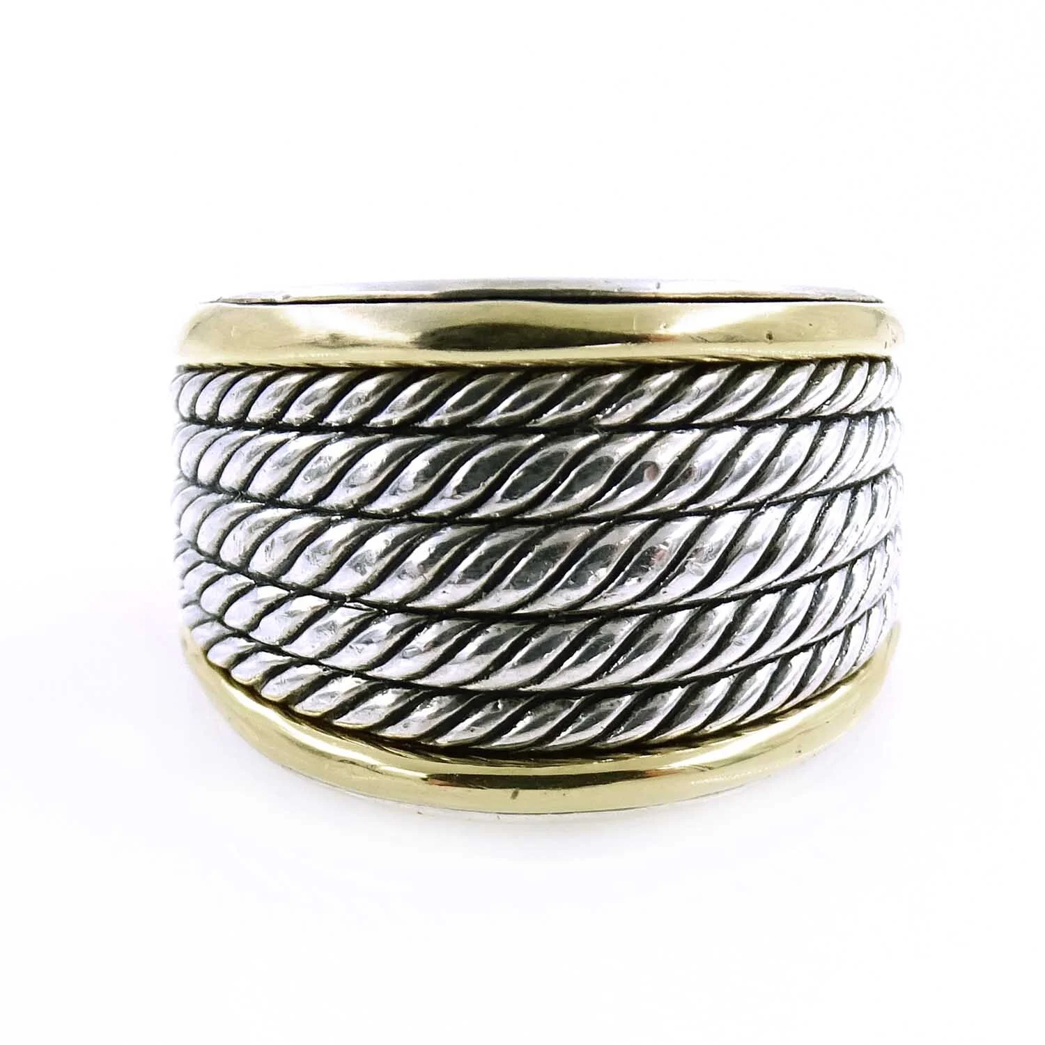 David Yurman Stacked Rope Ring Silver Gold
