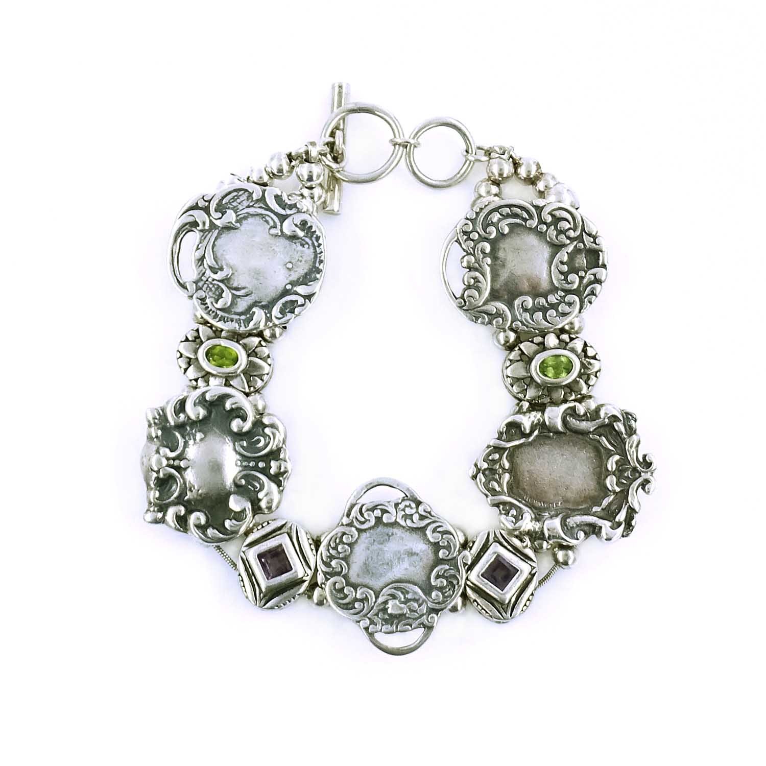 T. Foree Gemstone Silver Bracelet
