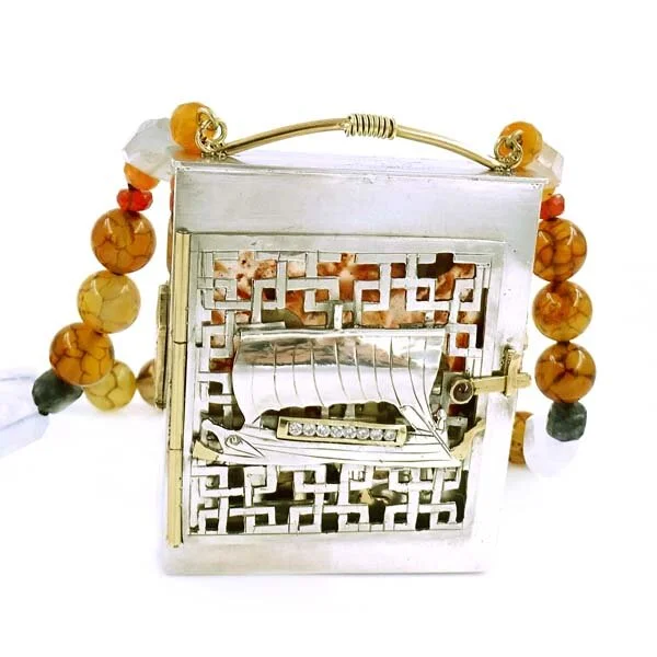 James Cleland Burning of Troy Necklace Sterling Silver Gold