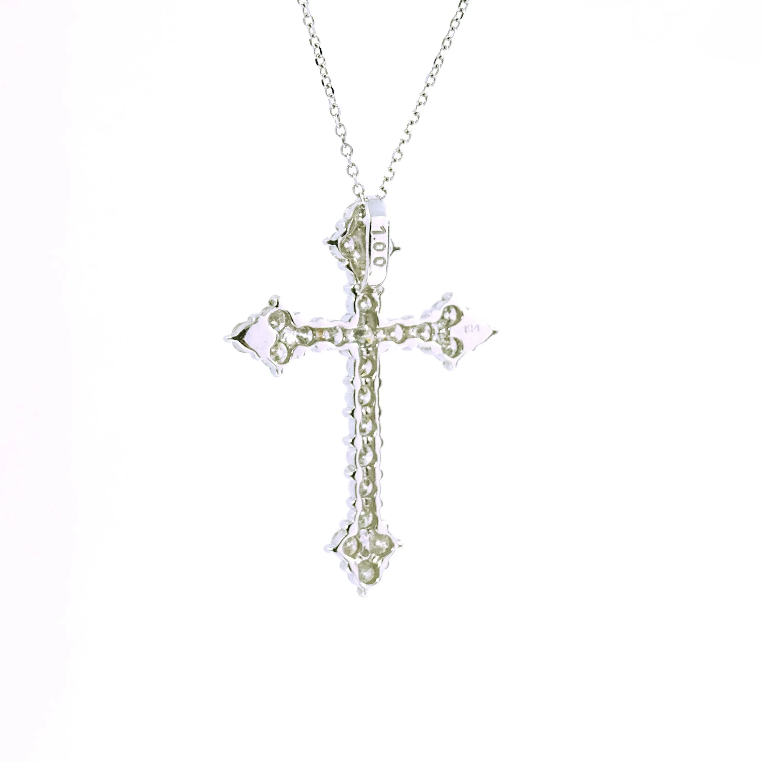 14kt White Gold Diamond Cross Pendant 