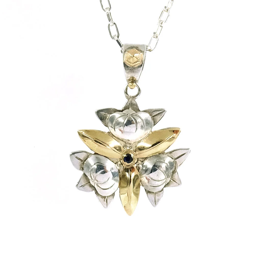 James Cleland Autumn Bellflower Pendant Sterling Silver Gold