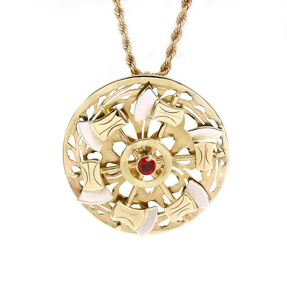 James Cleland Spinning Axe Pendant Gold