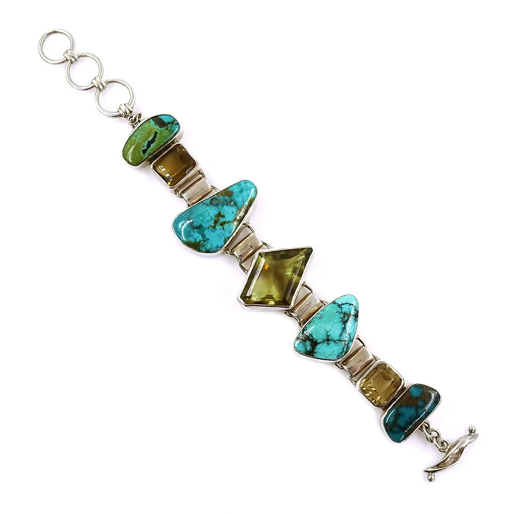 Turquoise Quartz Sterling Silver Bracelet