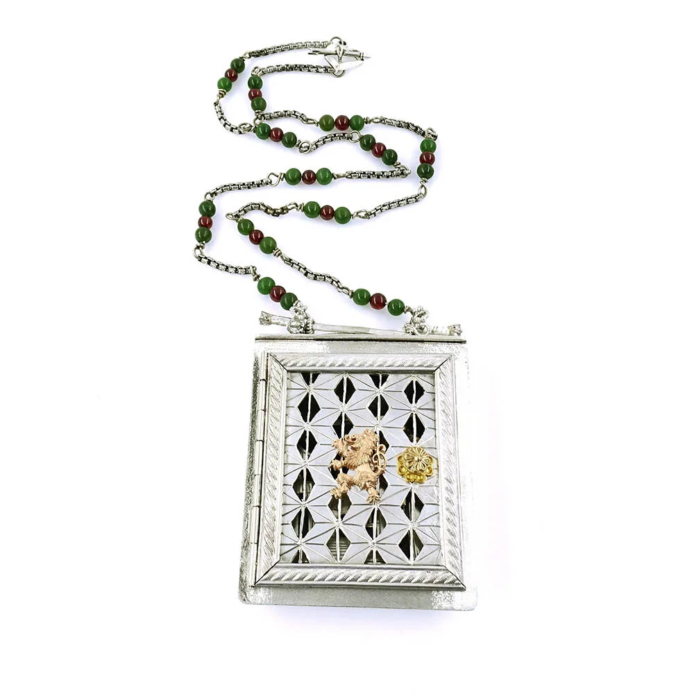 James Cleland Castle Story-Box Necklace Sterling Silver Gold