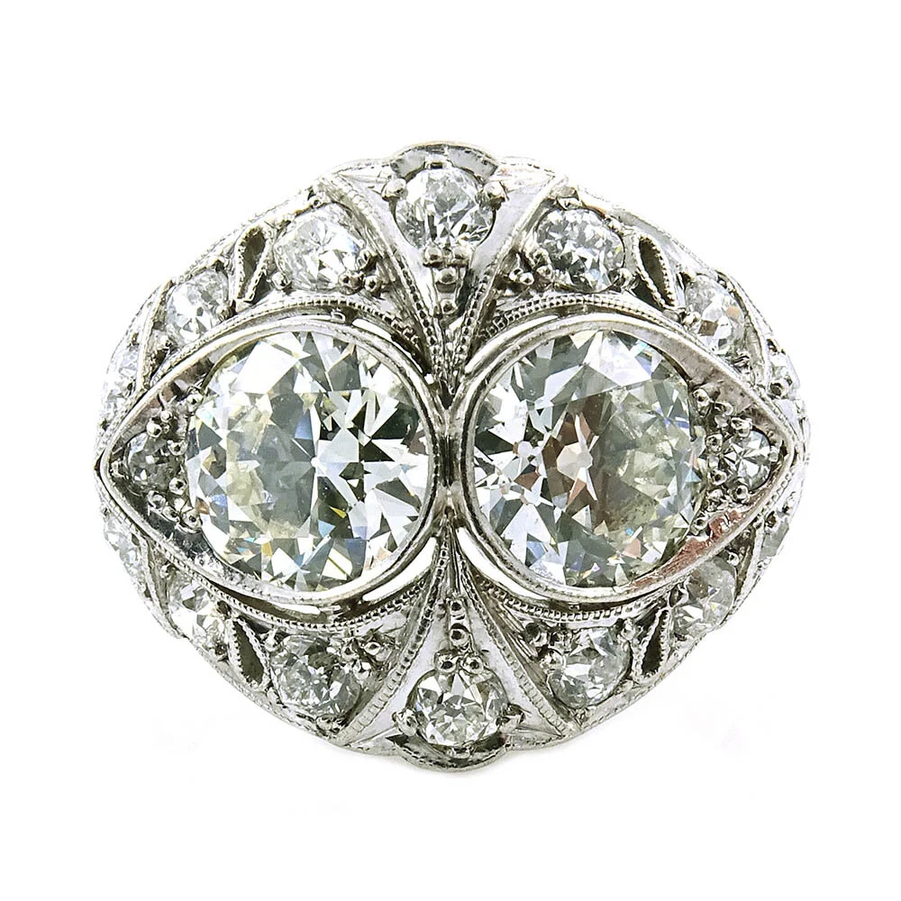 Diamond Filigree Ring Platinum 2.48 Total Carats