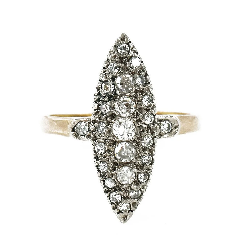Diamond Navette Ring Gold