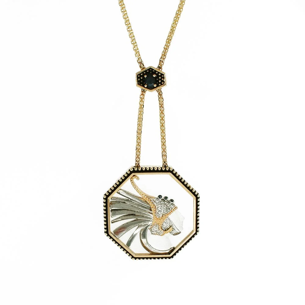 Erté Fireflies Necklace 53/250 Gold Silver